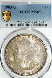 オリジナル封筒 レインボートーン 1903-O モルガンダラー PCGS MS65 (43841593)