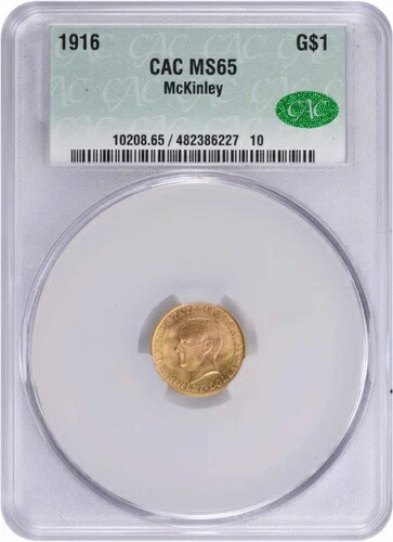 1916年 マッキンリー 1ドル金貨 MS65 CACG