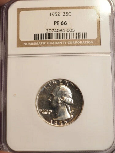 1952年 P ワシントン シルバー クォーター NGC PF-66 送料無料! G0734