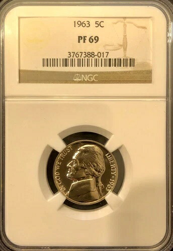 1963-P ジェファーソンニッケル - NGC PF 69 - 高品位