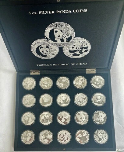 2005年から2024年 中国 パンダ 10Y 20 PC 999 シルバー イン ボックス-