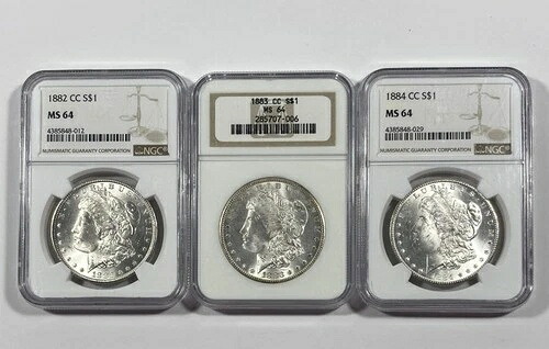 カーソンシティ モルガン ダラー 3 枚セット。82、83、84。NGC MS 64。｜WORLD RESOURCE【KING店】