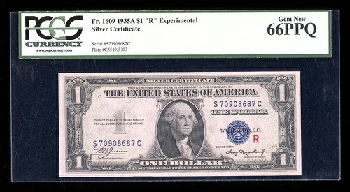 DBR 1935-A 1ドル銀貨 実験的 (R) 宝石 Fr. 1609 PCGS 66 PPQ シリアル S70908687C｜WORLD RESOURCE【KING店】