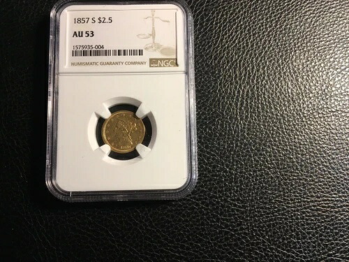 1857-S 2 1/2 リバティ金貨 NGC AU 53|WORLD RESOURCE【KING店】