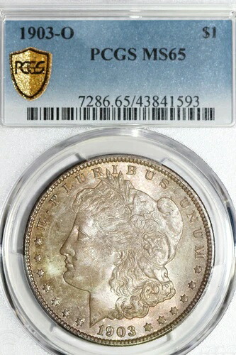 オリジナル封筒 レインボートーン 1903-O モルガンダラー PCGS MS65 (43841593)
