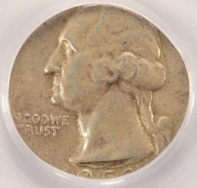 1953年 25セント ワシントン クォーター ダイムプランシェット刻印 PCGS AU58