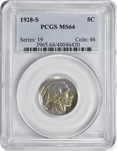 1928-S バッファローニッケル MS64 PCGS