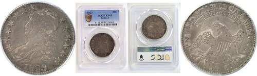 1823年 50セント キャップドバスト ハーフダラー ブロークン3 - PCGS XF-45