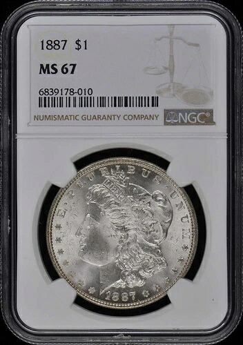 1887年 モルガン・ダラー S$1 NGC MS67
