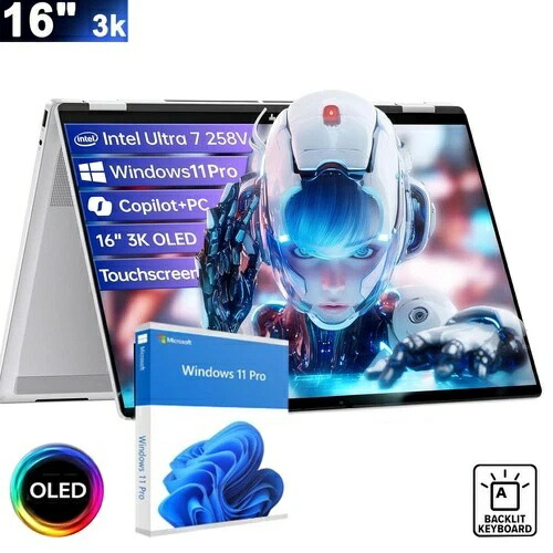 HP OmniBook7 2-in-1 ノートパソコン、16インチ 3K OLED タッチ、U7-258V、最大 32GB 4TB SSD+Win11pro# 451,880円