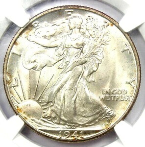 1941-D ウォーキング リバティ ハーフ ドル 50C - NGC MS67+ プラス グレード - 価値 2,750 ドル!