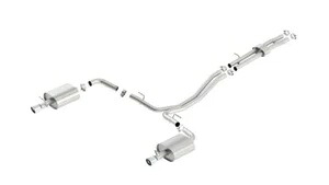 Borla Sタイプ 2.25インチ/2.5インチ キャットバックエキゾースト 12-15 エクスプローラー 3.5L用 ポリッシュ仕上げ
