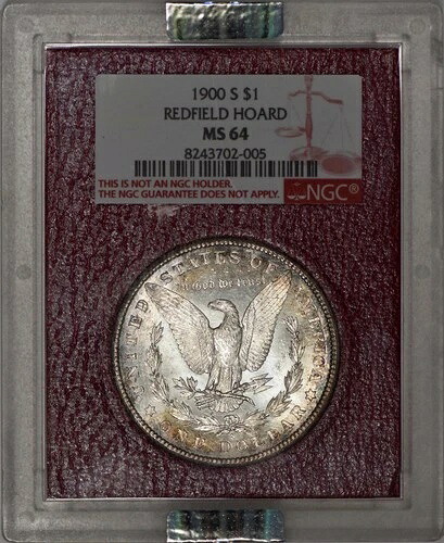 1900年代後半のモルガン銀貨1ドル、レッドフィールド・ホード、NGC MS64