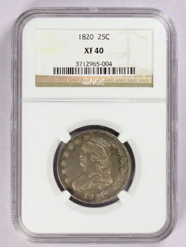 1820年製 スモール O キャップド バスト シルバー クォーター 25セント NGC XF 40 B-4