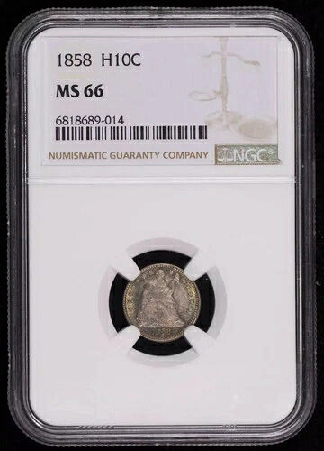 1858年 自由の女神像半ダイム NGC MS-66