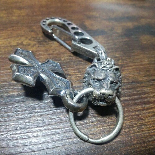 ビルウォールレザー BWL キーホルダー ライオン スターリングシルバー 925 メンズ アクセサリー 中古|WORLD RESOURCE【KING店】