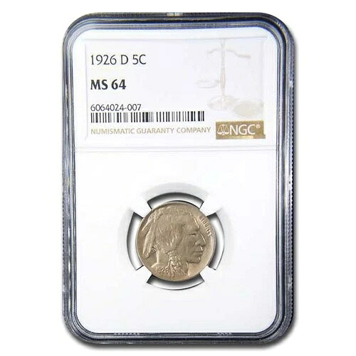 1926-D バッファローニッケル MS-64 NGC