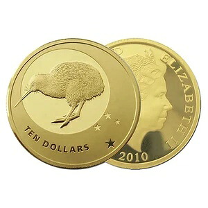 2010年ニュージーランド1/4オンス.999ゴールドキウイプルーフコイン 459,360円