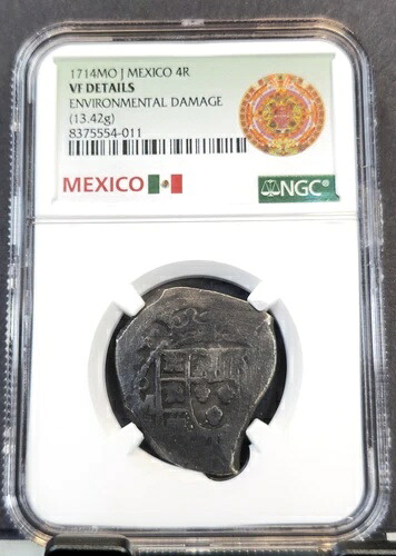 1714年 メキシコ シルバー 4レアル フィリップ5世 NGC VF 非常に希少な宝貨幣
