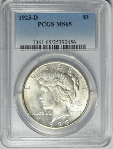 1923年-D ピースダラー PCGS MS-65 #90456