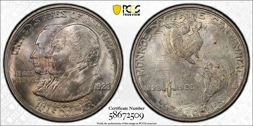 1923 S クラシック記念 モンロー・ドクトリン 100周年 PCGS MS-66 モンロー
