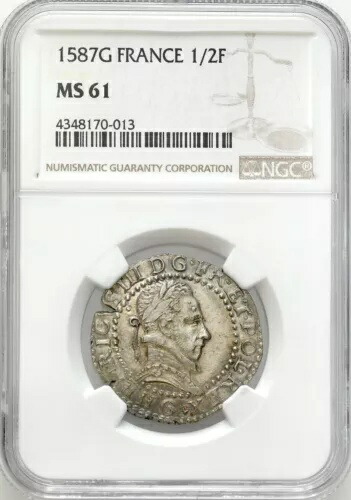 ヴァロワのアンリ 3 世 (1573-1575-1589) ? AR デミ・フラン 1587G / BENE / RRRR!