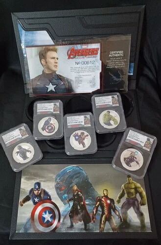 2015年 マーベル アベンジャーズ シルバー 9999 オンス セット NGC #612 アーリーリリース Pf70 ウルトラカメオ