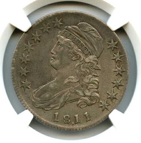 1811/10 O-101 キャップドバストハーフダラー、NGC AU50