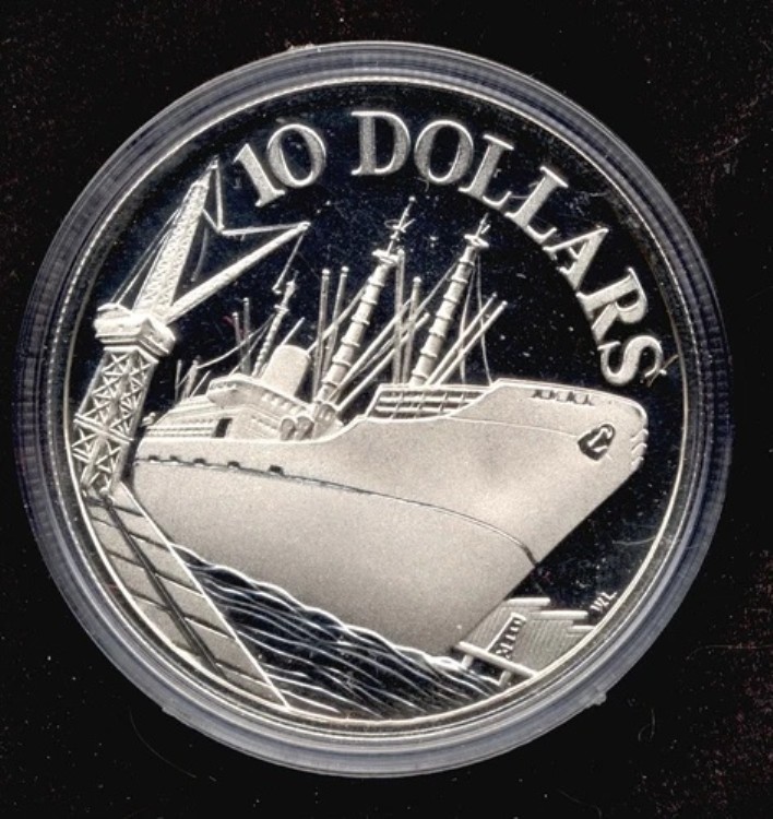 楽天市場】シンガポール 1977年記念銀貨 .500 ファインプルーフ 10ドル