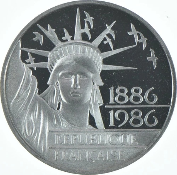 楽天市場】1986 年 フランス 100 フラン銀貨 ピエフォール自由の女神像