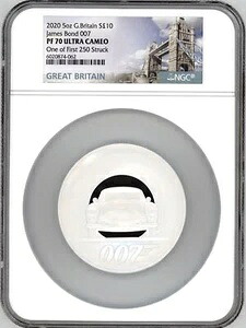 ジェームズ・ボンド 007 2020 英国 5オンス シルバー コイン NGC PF 70 UC ファースト 250 ストラック-｜WORLD RESOURCE【KING店】