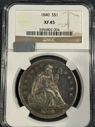 1840年 シーティングリバティシルバードルコイン XF45 NGC リトルトンセレクト｜WORLD RESOURCE【KING店】