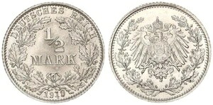 エンパイア 1/2 マーク 1919 非常にレアなシルバーサンプル 鋳造マークなし 116598-