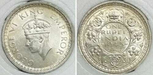 楽天市場】イギリス領インド。1ルピー、1945年。キング 楽天市場】イギリス領インド。1ルピー、1945年。キング