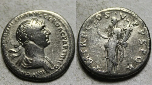 希少なオリジナル古代ローマ銀貨デナリウス トラヤヌス 116AD フェリチタス カドゥケウス｜WORLD RESOURCE【KING店】
