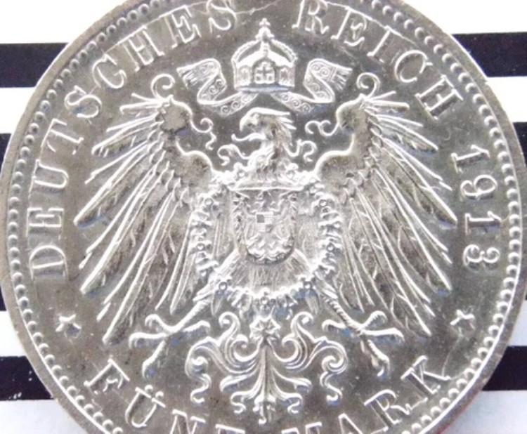楽天市場】ドイツ ヴィルヘルム2世 5マルク銀貨 1903年 : 紅林コイン