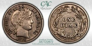 1916-S バーバーダイム CACG AU-50 CAC