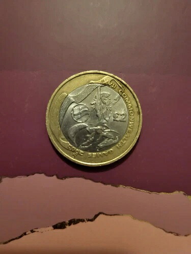 希少な2ポンド硬貨2枚セット 英国コイン オリンピック 連邦 北アイルランド海軍 聖書 メアリー・ローズ