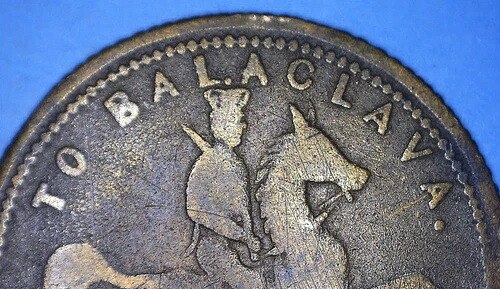 非常に希少な1854年製バラクラバ・ホイスト・カウンター（ハノーバー・トークンを模倣） - *34300996