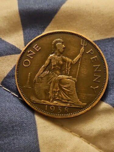 1-15イギリス　1ペニー　銅貨　1919年 プレスエラー　ジョージ 1-15イギリス 1ペニー 銅貨 1919年 プレスエラー ジョージ 楽天