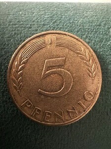 楽天市場】希少！5ペニヒ硬貨 1950年 西ドイツ G/F または J- : WORLD