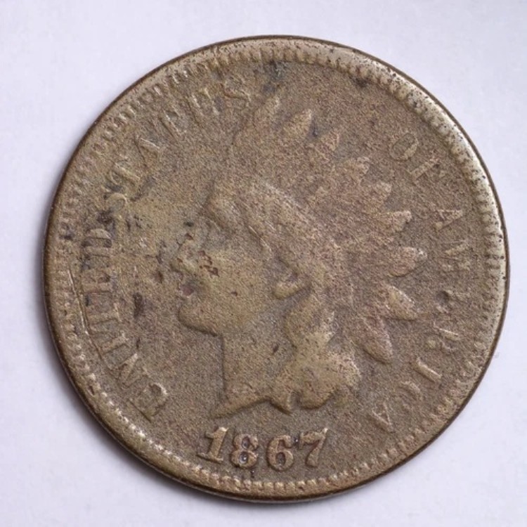 1867年インディアンヘッドセントペニー 希少コイン リバティ B631 AW