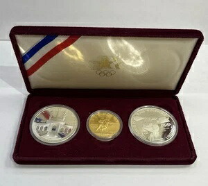 1984年米国オリンピック金・銀プルーフ記念コイン3枚セット（箱付き）｜WORLD RESOURCE【KING店】