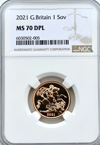 2021年 ゴールド ソブリン NGC MS70 イギリス