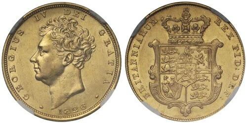 1826年 イギリス ソブリン金貨 NGC AU 53 ジョージ4世 希少ソブリン
