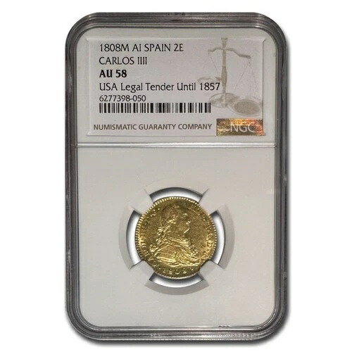 楽天市場】チリ カルロス4世 8エスクード金貨 1804年-FJ : 紅林コイン