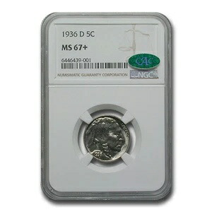 1936-D バッファローニッケル MS-67+ NGC CAC