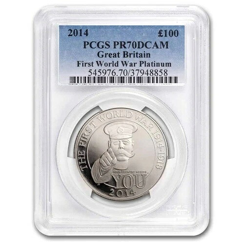 2014年 英国 1オンス プラチナ 第一次世界大戦100周年記念 PF-70 PCGS