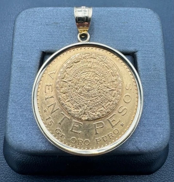 1918 ヴェインテ 20 ペソ メキシコ金貨 & 14 カラット。ベゼル/ペンダント｜WORLD RESOURCE【KING店】