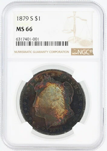 1879-S モルガン・ダラー NGC MS66 S$1 サンフランシスコ造幣局発行 宝石 - 「モンスター・トナー」